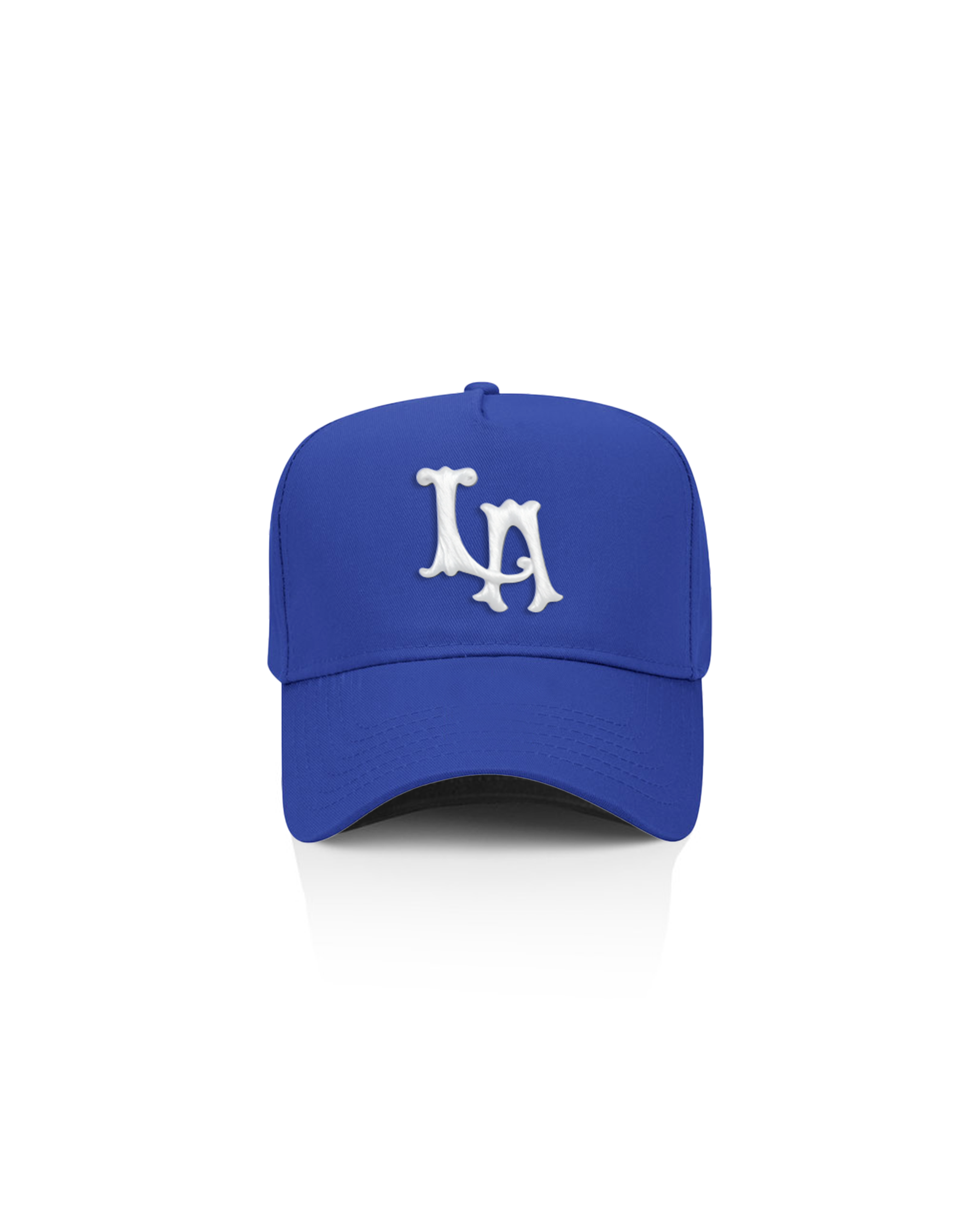 Embroidered LA Blue Snapback Front View
