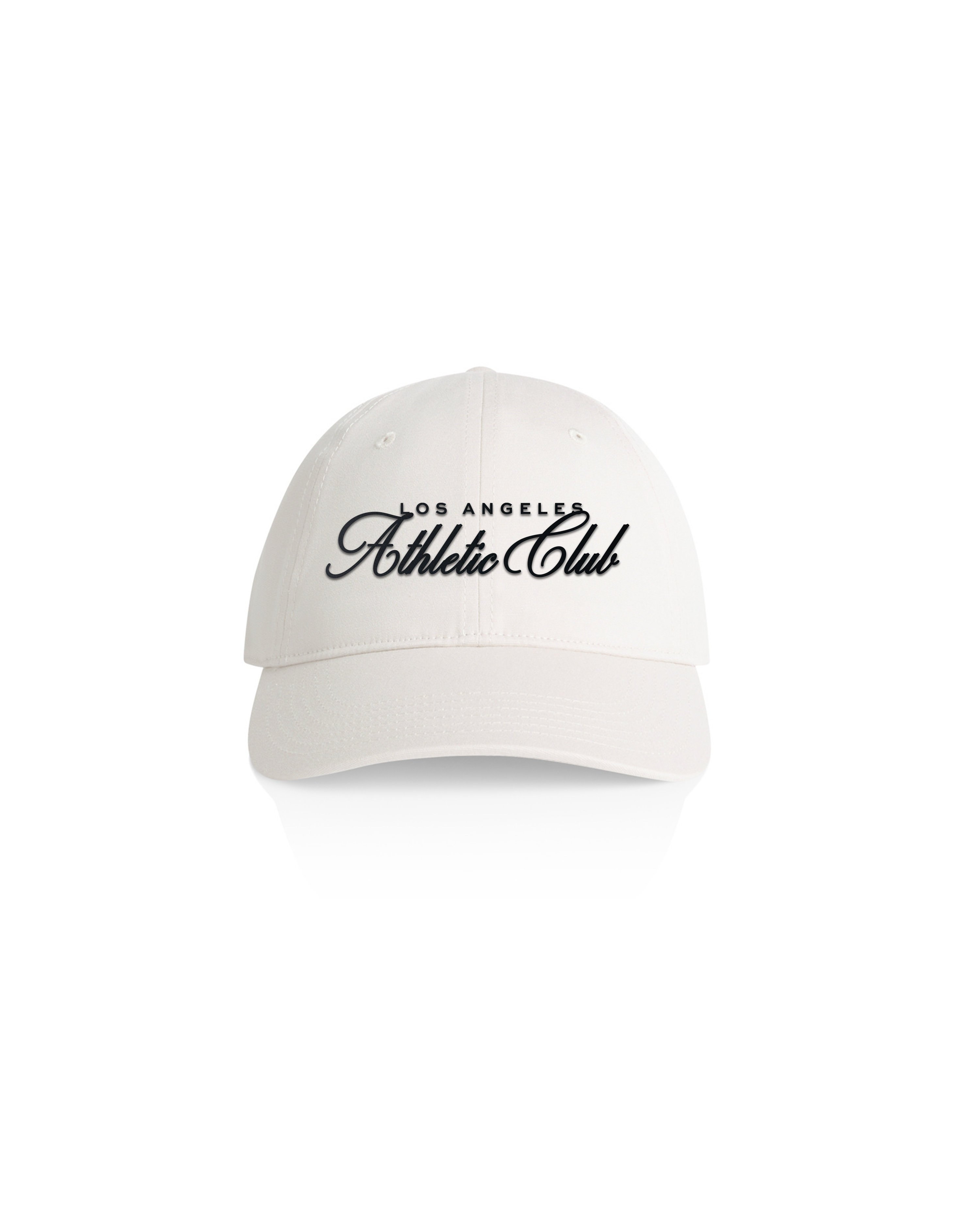 Embroidered Script Cap White Front View