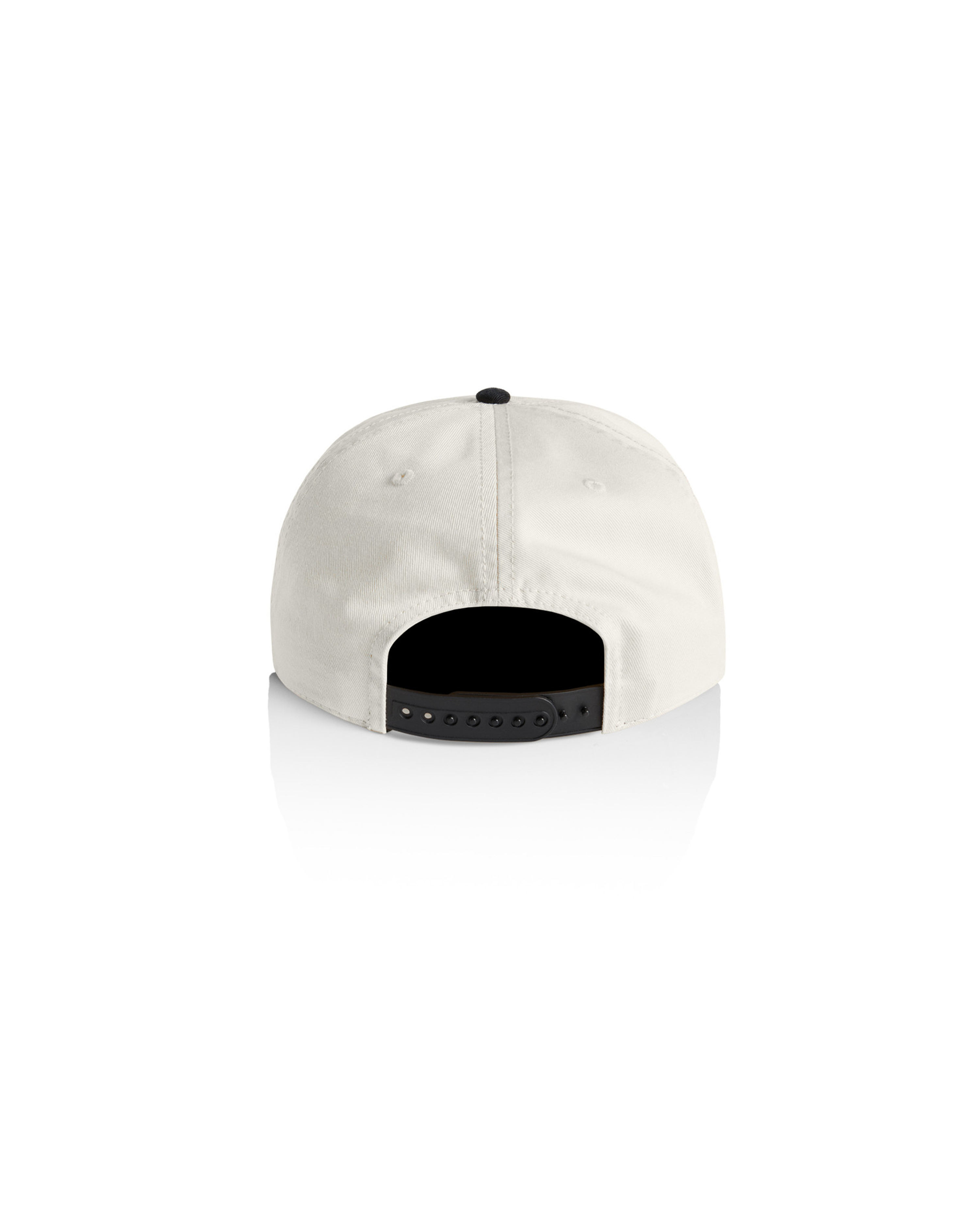 Embroidered Script Snapback Cream Black Back View