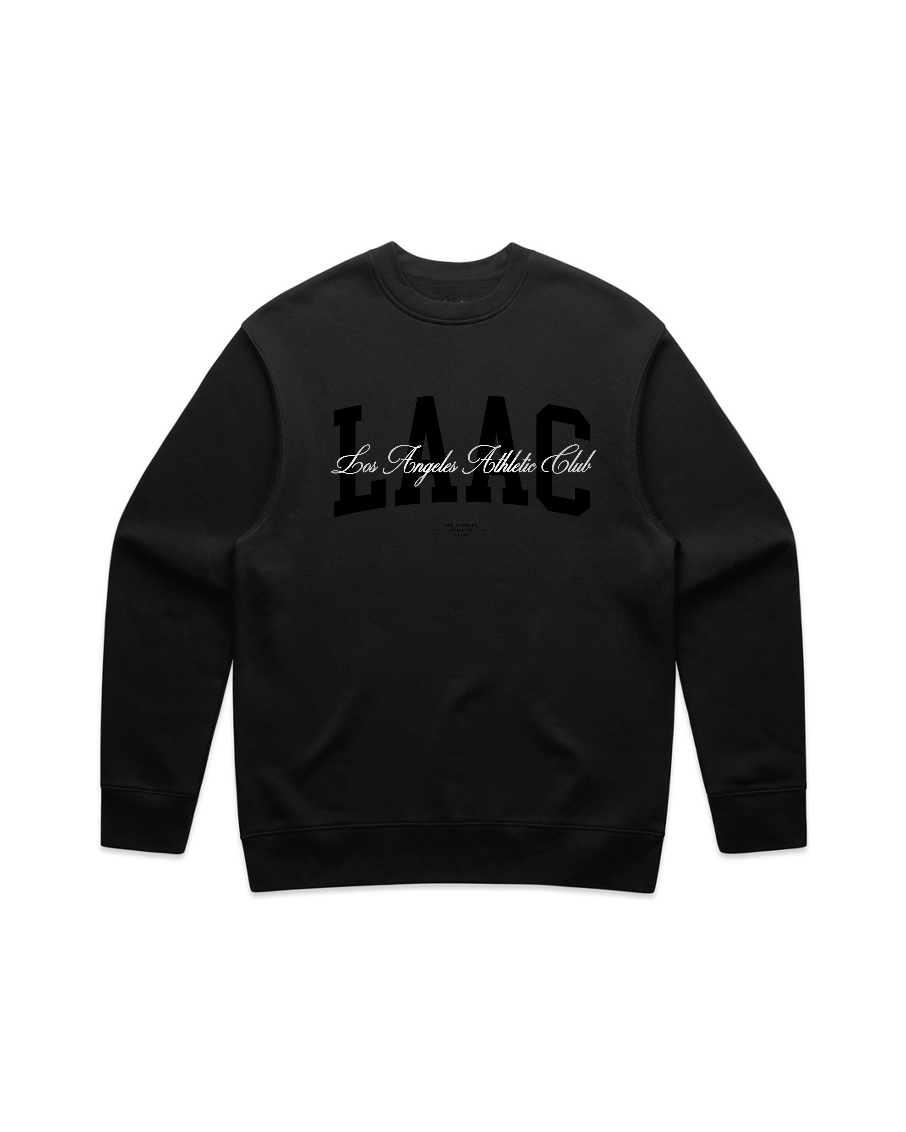 COLLEGIATE SCRIPT LAAC CREWNECK - BLACK