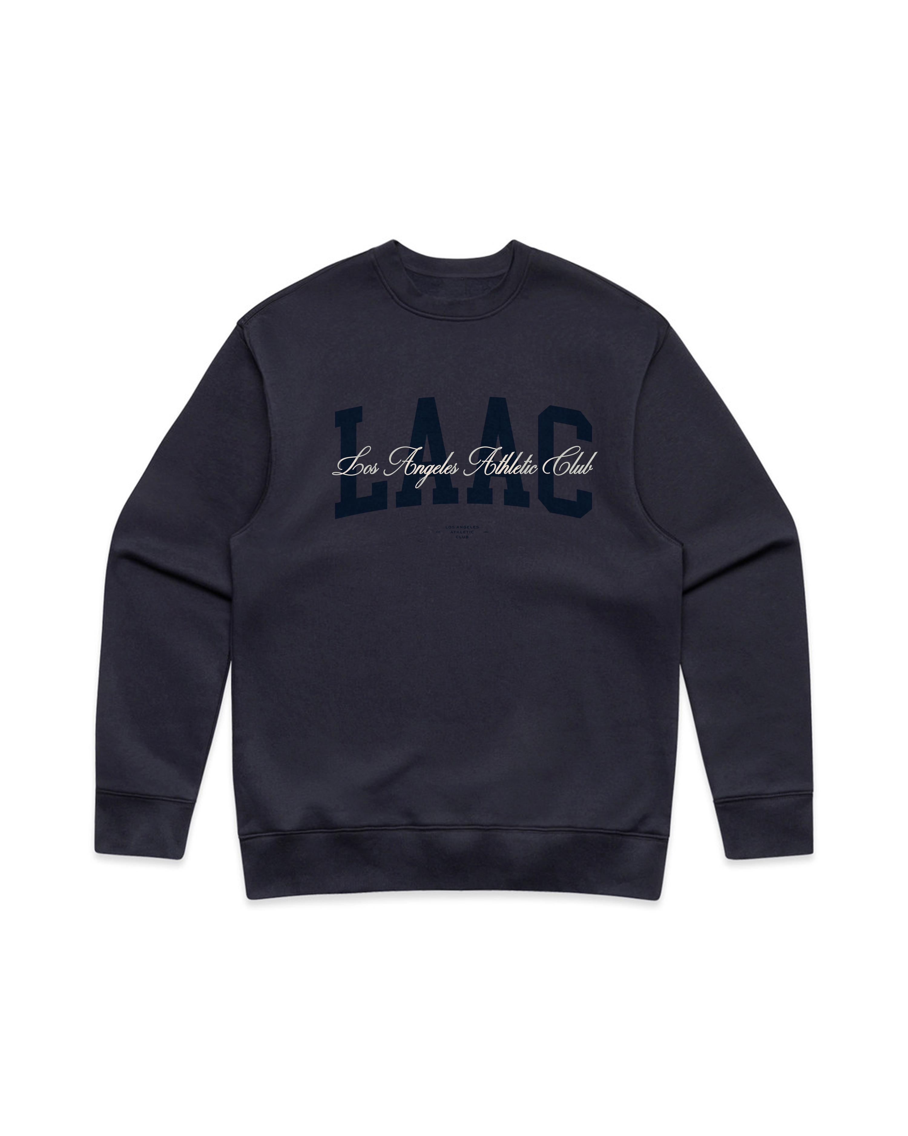 COLLEGIATE SCRIPT LAAC CREWNECK - NAVY