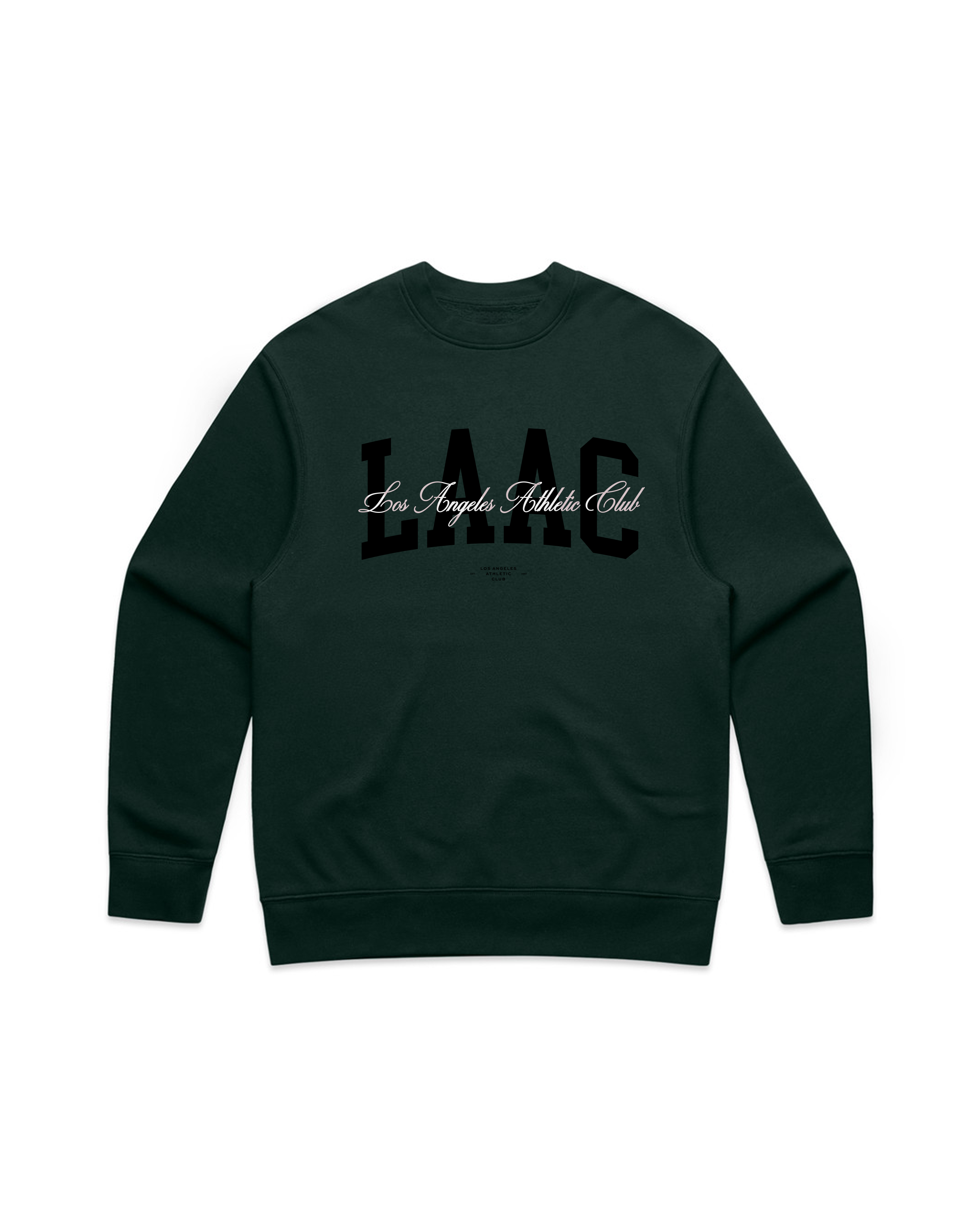 COLLEGIATE SCRIPT LAAC CREWNECK - PINE