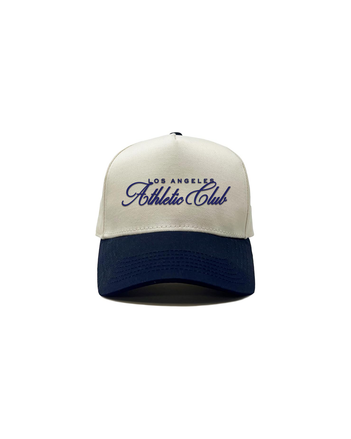 Embroidered Script Snapback - Cream/Navy Embroidered Script Snapback - Cream/Navy